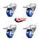 Service Caster 3.5 Inch Blue Polyurethane Swivel Bolt Hole Caster Set with Total Lock Brake SCC-BHTTL20S3514-PPUB-BLUE-4 - alternate 4
